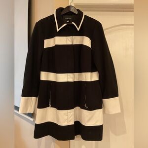 INC international Concepts Black $ White Coat 1X